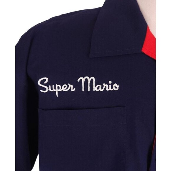 Vintage 2002 Nintendo Super Mario Logo Graphic SS Shirt Size L Mens Embroidered - Picture 9 of 10